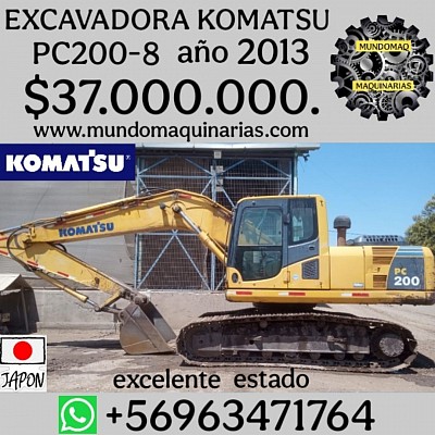 EXCAVADORA KOMATSU PC200-8 AÑO 2013